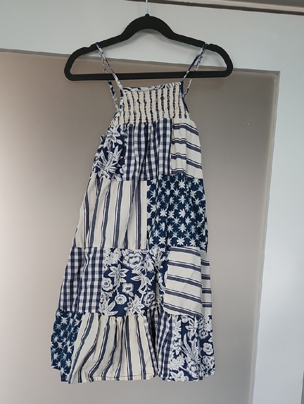 Cat & Jack Navy and White Patchwork Sundress